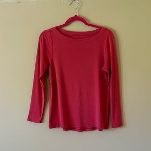 J. Jill Watermelon-Pink Long Sleeve Mid-Length Tunic, Size Small Petite